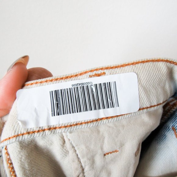 NEW! ALBERTA FERRETI Designer Bleached Denim Jeans High Rise Tan/Blue-4 Orig$698 - Picture 15 of 16